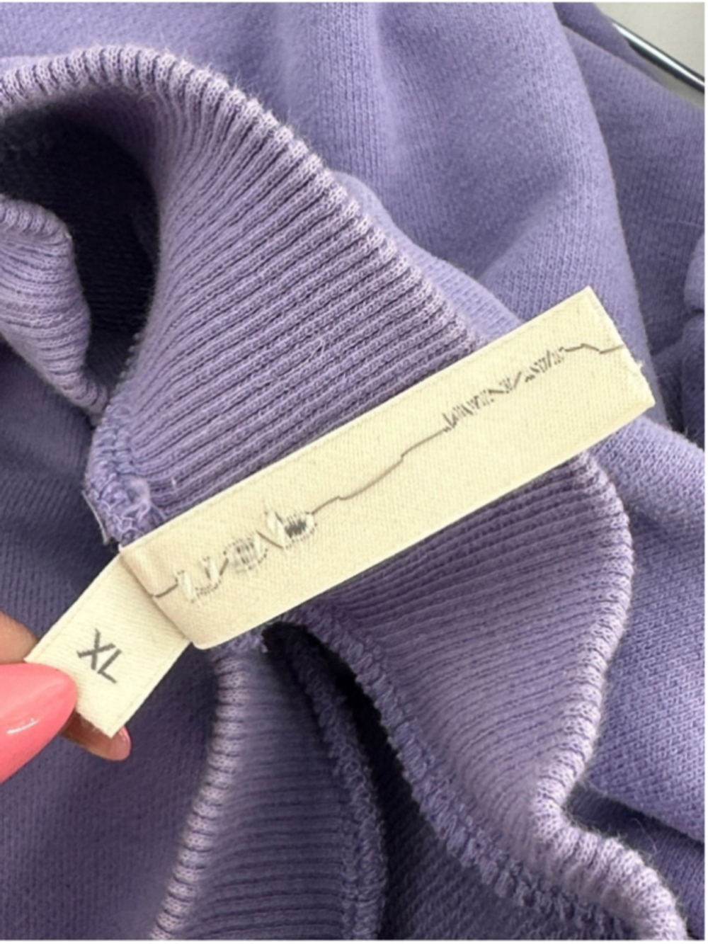 NAP Loungewear Oversized purple Pullover Sweatshirt Drawstring Hem Size XL - Picture 9 of 12